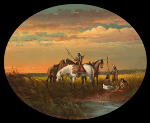 Postój na prerii na papierosa, ok. 1870