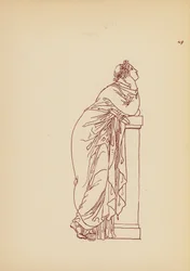 Starożytny grecki kostium kobiecy (litografia)