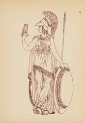 Starożytny grecki kostium kobiecy (litografia)