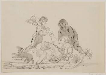 Wypadek uliczny, 1804 (pióro, pędzel i tusz na papierze)