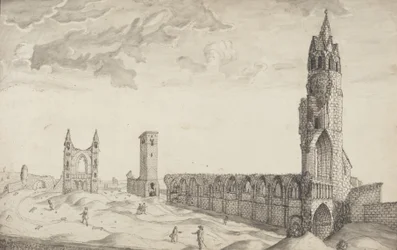St Andrews nakreślone (pióro i pranie na papierze)