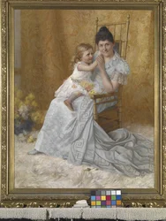 Retrato de Martha Wysor Marsh e filho, John Edwin (óleo sobre tela)