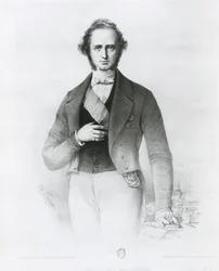 Portret Henryka Johna Temple (1784-1865) Lord Palmerston, grawerowany przez Collette