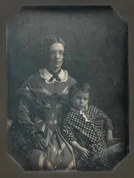 Elizabeth Bakewell James i jej syn, Frank B. James, ca. 1846.