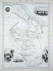 Gujana Brytyjska, z serii map świata wydawanych przez John Tallis & Co., Nowy Jork i Londyn