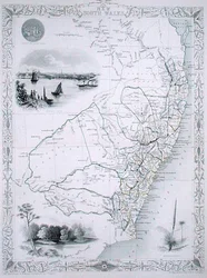 Nowa Południowa Walia, z serii map świata wydanej przez John Tallis & Co., Londyn i Nowy Jork