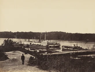 Plauter łodzi zaopatrzenia medycznego, na Appomattox., styczeń 1865 (odbitka albumu osadzona na papierze tkanym)