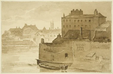 Pływający port, w Counterslip (rysunek, akwarela)