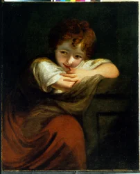 Mały bandyta (Robinetta). Obraz Sir Joshua Reynolds (1732-1792), olej na płótnie. sztuka angielska