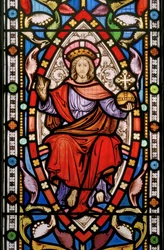 Great Milton, St Mary, Clayton & Bell, John Richard Clayton (1827-1913), Chrystus w majestacie, c.1859