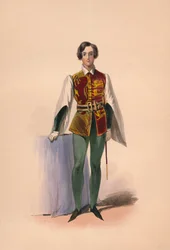 Gość w kostiumie Królowej Wiktorii w kostiumie Bal, 12 maja 1842, 1843.