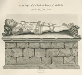 Audley Monuments - „Audley Knight”: rysunek piórkiem i myjką, II [?XIX wiek]