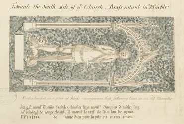 Pomniki Audleya - „Thomas de Audley”: rysunek piórem i płynem, I [?XIX wiek]