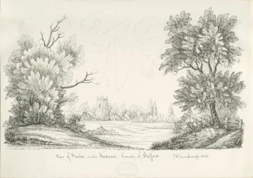 Barton pod Needwood Village: rysunek piórem i tuszem, 1836