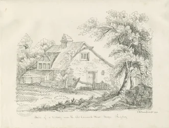 Rugeley - Domek w pobliżu Old Cannock Wood Forges: rysunek piórem i tuszem