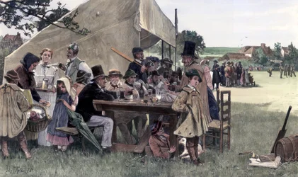 Wiejski mecz krykieta, Sussex, 1878.