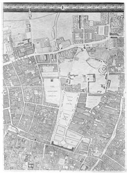 Mapa Moorfields i Hoxton, Londyn, 1746