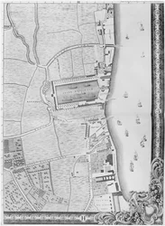 Mapa Dolnych Doków Rotherhithe, Londyn, 1746 (grawerowanie)