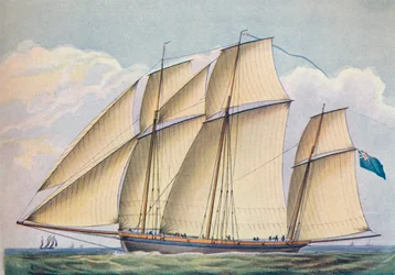 Uzbrojony lugger naciągnięty na ciasno z kompletem żagli, 1825