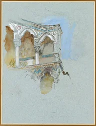 Studium gotyckiej fasady w Pizie w San Michele w Borgo, Piza, 1 lipca