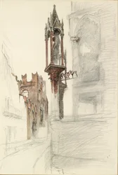 Studium niszy otaczającej grobowiec Cansignorio della Scala w Weronie, 1869