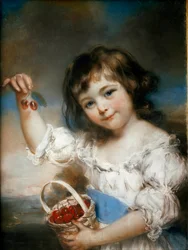 Obraz „Wiśniowe dziecko” Johna Russella (1745-1806) niedz. 0,61x0,42 m Paryż, Musee du Louvre