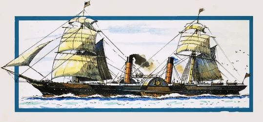 Brytyjski parowiec wiosłowy Persia