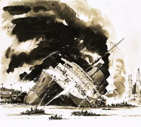 The Great Steamers: Statek, który zginął w doku. Normandie