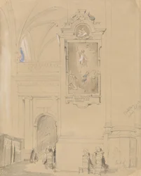 Grób Hendricka van Balena (1575-1632), Antwerpia, 7 września 1832 (grafit z wc na pomarańczowym papierze)
