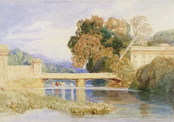 Chateau Navarre, niedaleko Evreux, Normandia (akwarela, grafit na papierze)