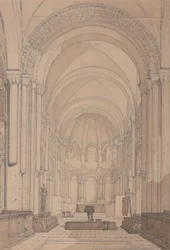 Wschodnia część kościoła opactwa Saint-Georges de Boscherville, niedaleko Rouen, Normandia