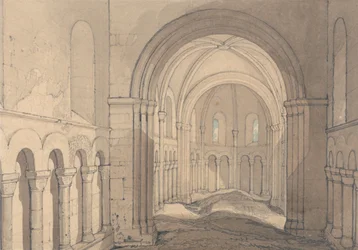 Wnętrze kaplicy Saint Julien, niedaleko Rouen, Normandia