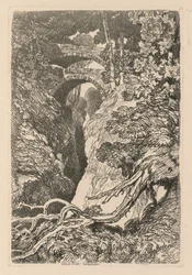 Liber Studiorum: Tablica 10, Diabelski Most, Cardinganshire, 1838.