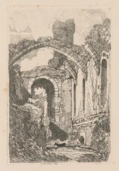 Liber Studiorum: Tablica 33, Zamek Conway, N. Walia, 1838.