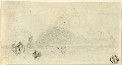 Szkic Mont Saint Michel (recto); Budynki obok wody (verso)