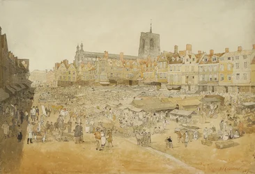 Market Place, Norwich, wzięte od pana Coopersa, 1807 r.