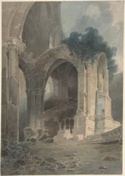 Wschodni kraniec opactwa Rievaulx w Yorkshire
