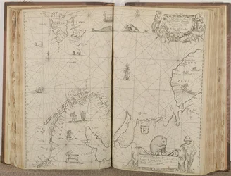 Wykres wybrzeży morskich Rosji, Laponii, Finmarke, Nova Zemla i Grenlandii, 1671