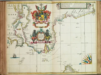 Mapa wybrzeży morskich od Landsend w Anglii do przylądka Bona Esperanca