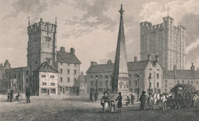Market Place Richmond, Kościół Świętej Trójcy i Zamek Richmond, 1831