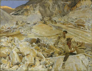 Znoszenie marmuru z kamieniołomów do Carrary, 1911