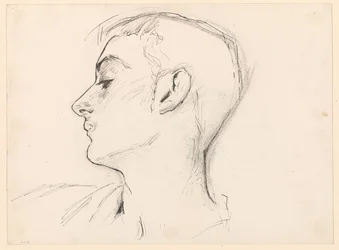 Głowa młodego mężczyzny (Albert de Belleroche) z profilu