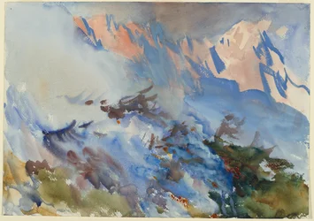 Ogień w górach, ok. 1906-1907 (akwarela kryjąca i półprzezroczysta)