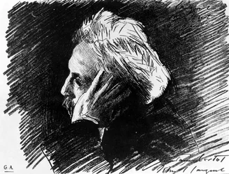 Portret Gabriela Fauré (1845 - 1924), francuskiego kompozytora. Węgiel drzewny jego przyjaciela Johna Singera Sargenta (1898).