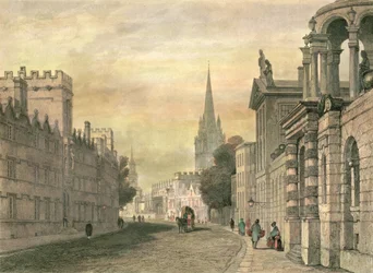High Street, Oxford, grawerowane przez G. Hollisa, 1835