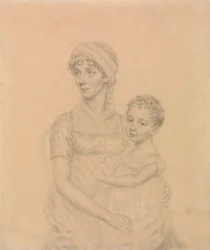 Lady Wigram ze swoim małym synkiem, Williamem Pittem Wigramem