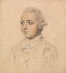 Portret młodego mężczyzny wzięty z życia, zwrócony w lewo