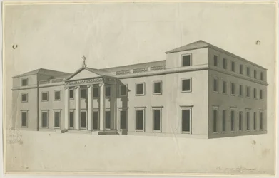 Chillington Hall: rysunek piórem i lawowany, b.d. [?lata 80. XVIII wieku]