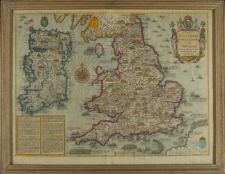 Mapa przedstawiająca najazdy na Anglię i Irlandię wraz ze wszystkimi ich wojnami domowymi od podboju, około 1627