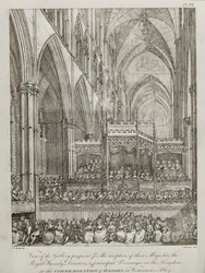 koncert z okazji 25. rocznicy śmierci Jerzego Fryderyka Haendla (1685-1759) - Widok Galerii przygotowanej na przyjęcie ich Królewskich Mości Rodziny Królewskiej